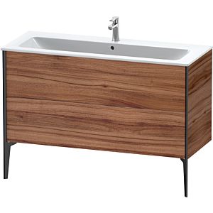 XViu Duravit vasque XV44840B279 121 x 59,4 x 48 cm, noyer naturel, 2 coulissants, debout, noir mat