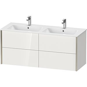 Duravit XViu Waschtisch-Unterschrank XV41290B280 128x48x56cm, 4 Schubkästen, wandhängend, schwarz matt, graphit supermatt