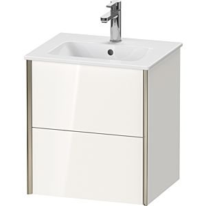 XViu Duravit vasque XV43150B122 51x42x56cm, 2 tiroirs, suspendu, champagne mat, blanc brillant