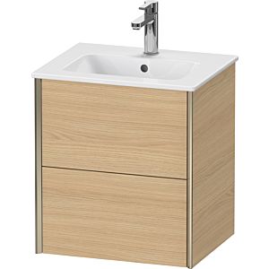 Duravit XViu meuble sous-vasque XV43150B130 51x42x56cm, 2 tiroirs, suspendu, champagne mat, Eiche natur