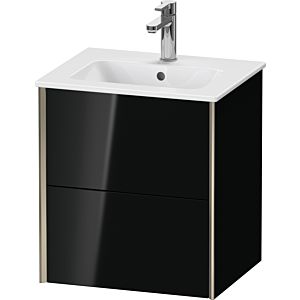Duravit XViu Waschtisch-Unterschrank XV43150B140 51x42x56cm, 2 Schubkästen, wandhängend, champagner matt, schwarz hochglanz