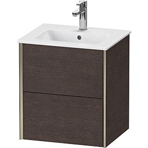 XViu Duravit vasque XV43150B172 51x42x56cm, 2 tiroirs, suspendu, champagne mat, chêne foncé brossé