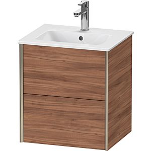 XViu Duravit vasque XV43150B179 51x42x56cm, 2 tiroirs, suspendu, champagne mat, noyer naturel