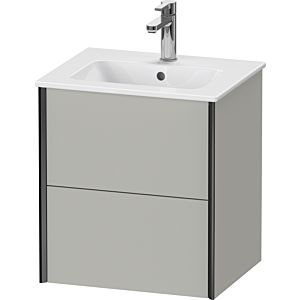 XViu Duravit vasque XV43150B207 51x42x56cm, 2 tiroirs, suspendu, noir mat, gris béton mat