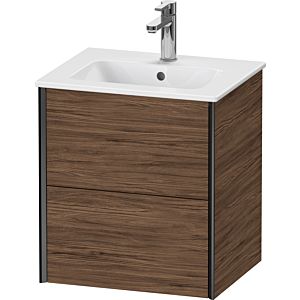 Duravit XViu vanity unit XV43150B221 51x42x56cm, 2 drawers, wall-hung, matt black, dark walnut