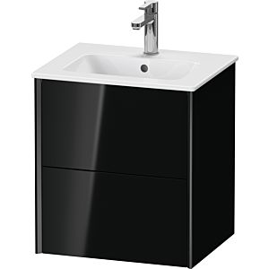 Duravit XViu Waschtisch-Unterschrank XV43150B240 51x42x56cm, 2 Schubkästen, wandhängend, schwarz matt, schwarz hochglanz