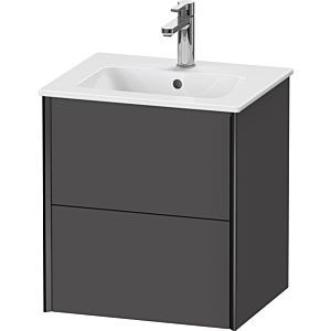 Duravit XViu Waschtisch-Unterschrank XV43150B249 51x42x56cm, 2 Schubkästen, wandhängend, schwarz matt, graphit matt