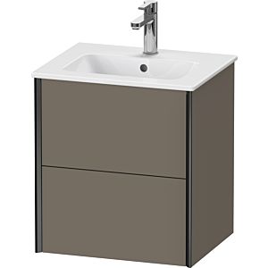 Duravit XViu Waschtisch-Unterschrank XV43150B290 51x42x56cm, 2 Schubkästen, wandhängend, schwarz matt, flannel grey seidenmatt