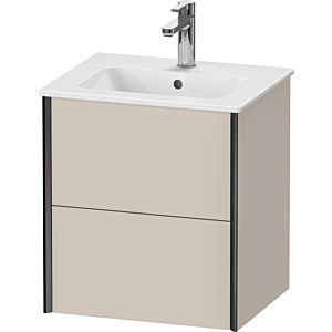 Duravit XViu Waschtisch-Unterschrank XV43150B291 51x42x56cm, 2 Schubkästen, wandhängend, schwarz matt, taupe matt