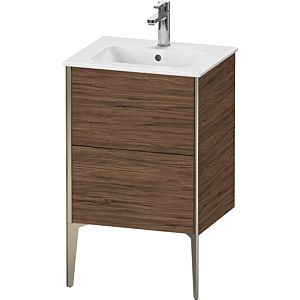 XViu Duravit vasque XV44590B121 51x42x59,4cm, 2 coulissants, debout, champagne mat, noyer foncé