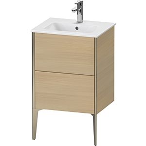 Duravit XViu Waschtisch-Unterschrank XV44590B171 51x42x59,4cm, 2 Auszüge, stehend, champagner matt, mediterrane eiche