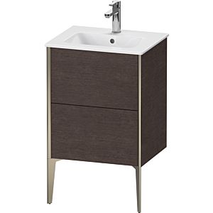 Duravit XViu Waschtisch-Unterschrank XV44590B172 51x42x59,4cm, 2 Auszüge, stehend, champagner matt, eiche dunkel gebürstet