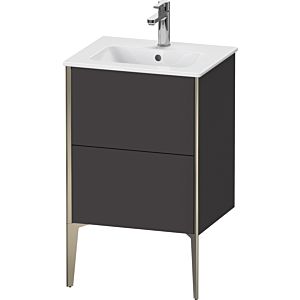 Duravit XViu Waschtisch-Unterschrank XV44590B180 51x42x59,4cm, 2 Auszüge, stehend, champagner matt, graphit supermatt