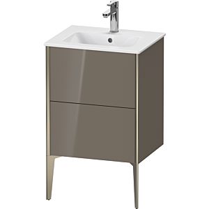 Duravit XViu Waschtisch-Unterschrank XV44590B189 51x42x59,4cm, 2 Auszüge, stehend, champagner matt, flannel grey hochglanz
