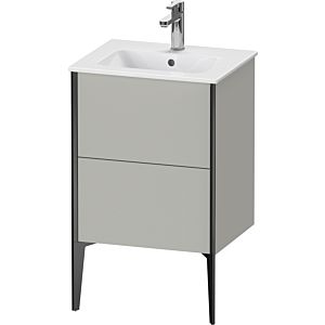 Duravit XViu Waschtisch-Unterschrank XV44590B207 51x42x59,4cm, 2 Auszüge, stehend, schwarz matt, betongrau matt