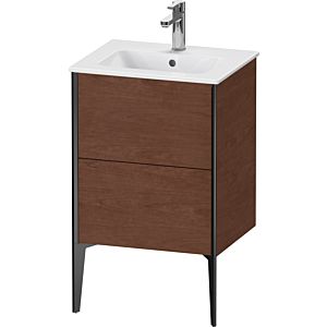 XViu Duravit vasque XV44590B213 51x42x59,4cm, 2 coulissants, debout, noir mat, noyer américain