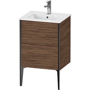 Duravit XViu vanity unit XV44590B221 51x42x59.4cm, 2 pull-outs, standing, matt black, dark walnut