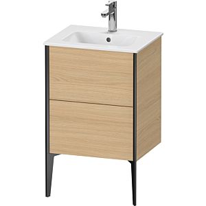 Duravit XViu Waschtisch-Unterschrank XV44590B230 51x42x59,4cm, 2 Auszüge, stehend, schwarz matt, Eiche natur
