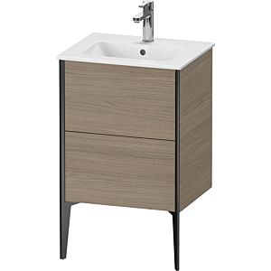 XViu Duravit vasque XV44590B235 51x42x59,4cm, 2 coulissants, debout, noir mat, chêne terra