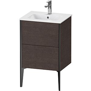 Duravit XViu vanity unit XV44590B272 51x42x59.4cm, 2 pull-outs, standing, matt black, brushed dark oak