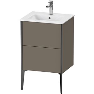 Duravit XViu Waschtisch-Unterschrank XV44590B290 51x42x59,4cm, 2 Auszüge, stehend, schwarz matt, flannel grey seidenmatt