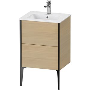Duravit XViu vanity unit XV44590B271 51x42x59.4cm, 2 pull-outs, standing, matt black, Mediterranean oak