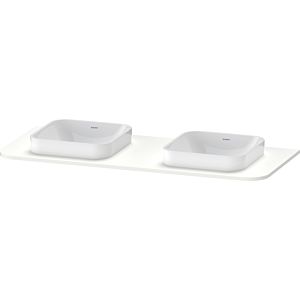 Duravit Happy D.2 Plus Waschtisch-Konsole HP032KB3636 130x55cm, mit 2 Ausschnitten, weiß seidenmatt