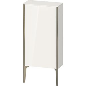 XViu Duravit 50x24x89cm de XV1306LB122 haute armoire, champagne mat, porte à gauche, blanc haute brillance