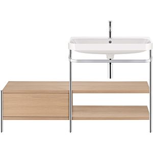 Duravit Happy D.2 Plus furniture washbasin combination HP4848N7171 160 x 49 cm, without tap hole, Mediterranean oak, with metal console
