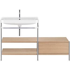 Combinaison lavabo pour meuble Duravit Happy D.2 Plus HP4850O7171 120 x 49 cm, 1 trou pour robinetterie, chêne méditerranéen, avec console en métal