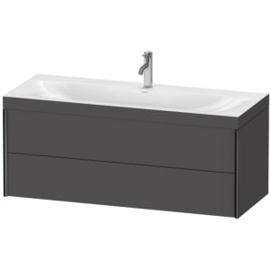 Duravit XViu vanity unit XV4617OB249C 120x48cm, 2 drawers, 2000 tap hole, matt black, Rahmen C, matt graphite