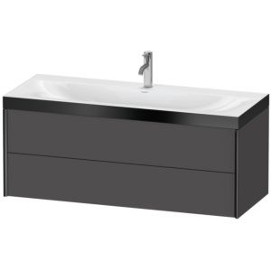 XViu Duravit vasque XV4617OB249P 120x48cm, 2 tiroirs, 2000 , noir mat, Cadres P, graphite mat