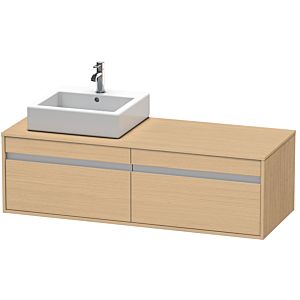 Duravit Ketho meuble sous-vasque KT6697L3030 140x55x42,6cm, pour Vasques  à poser , découpe à gauche, Eiche natur