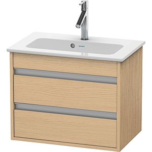 Duravit Ketho Waschtisch-Unterschrank KT645203030 60 x 38,5 cm, Eiche natur, 2 Schubkästen, wandhängend