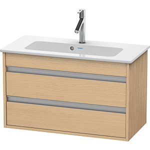 Duravit Ketho Waschtisch-Unterschrank KT645303030 80 x 38,5 cm, Eiche natur, 2 Schubkästen, wandhängend