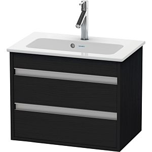 Duravit Ketho Waschtisch-Unterschrank KT645201616 60 x 38,5 cm, Eiche schwarz, 2 Schubkästen, wandhängend