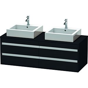 Duravit Ketho meuble sous-vasque KT6657B1616 140x55x49,6cm, pour Vasques  à poser , 4 tiroirs, découpe des deux côtés, Eiche schwarz