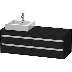 Duravit Ketho meuble sous-vasque KT6657L1616 140x55x49,6cm, pour Vasques  à poser , 4 tiroirs, découpe à gauche, Eiche schwarz