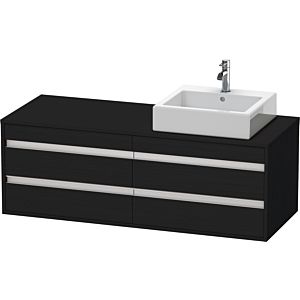 Duravit Ketho meuble sous-vasque KT6657R1616 140x55x49,6cm, pour Vasques  à poser , 4 tiroirs, découpe à droite, Eiche schwarz