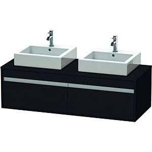 Duravit Ketho Waschtisch-Unterschrank KT6697B1616 140x55x42,6cm, für Aufsatzbecken, 2 Auszüge, Ausschnitt beidseitig, Eiche schwarz