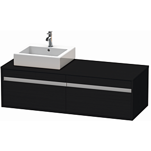 Duravit Ketho meuble sous-vasque KT6697L1616 140x55x42,6cm, pour Vasques  à poser , découpe à gauche, Eiche schwarz