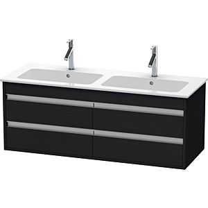 Duravit Ketho meuble sous-vasque KT643301616 127x47,5x48cm, 4 tiroirs, Eiche schwarz
