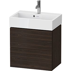 Duravit L-Cube meuble sous-vasque LC621906969 58,4x39,1x54,4cm, 2 tiroirs, mural, noyer brossé