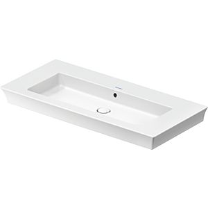 Duravit White Tulip meuble lavabo 23631000601 105,5 x 49 cm, sans trou pour robinetterie, blanc WonderGliss, avec trop-plein