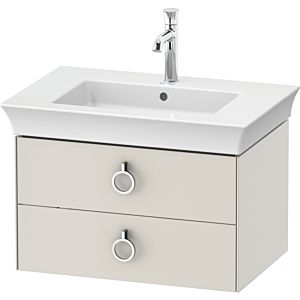 Duravit White Tulip Waschtisch-Unterschrank WT435103939 68,4 x 45,8 cm, Nordic Weiß Seidenmatt, wandhängend, 2 Schubkästen mit Griff