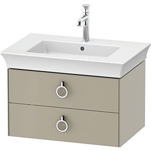 Duravit White Tulip meuble sous-vasque WT435106060 68,4 x 45,8 cm, Taupe Seidenmatt , suspendu, 2 tiroirs avec poignées