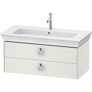 Duravit White Tulip meuble sous-vasque WT435203636 98,4 x 45,8 cm, Weiß Seidenmatt , suspendu, 2 tiroirs avec poignées