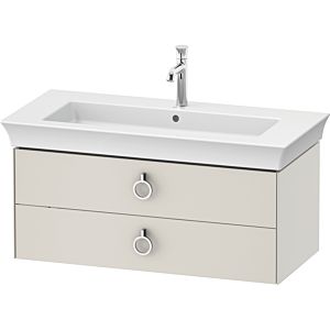 Duravit White Tulip Waschtisch-Unterschrank WT435203939 98,4 x 45,8 cm, Nordic Weiß Seidenmatt, wandhängend, 2 Schubkästen mit Griff