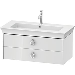 Duravit White Tulip meuble sous-vasque WT435208585 98,4 x 45,8 cm, Blanc Brillant , suspendu, 2 tiroirs avec poignées