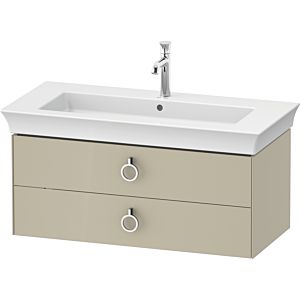 Duravit White Tulip vasque WT43520H3H3 98,4 x 45,8 cm, Taupe brillant, suspendu, 2 tiroirs avec poignée